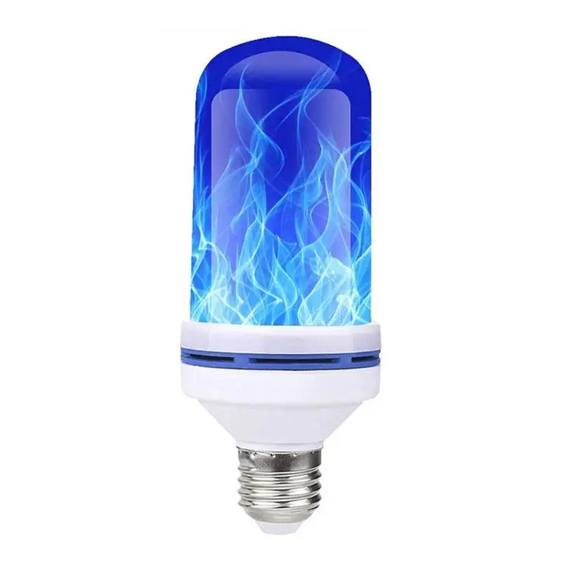 E27 Светодиодный светильник с эффектом пламени, лампа с мерцающим огнем, светодиодный настенный светильник, эмуляция декоративного светильника, вечерние, для сада, Рождественский Декор - Испускаемый цвет: Blue 96led
