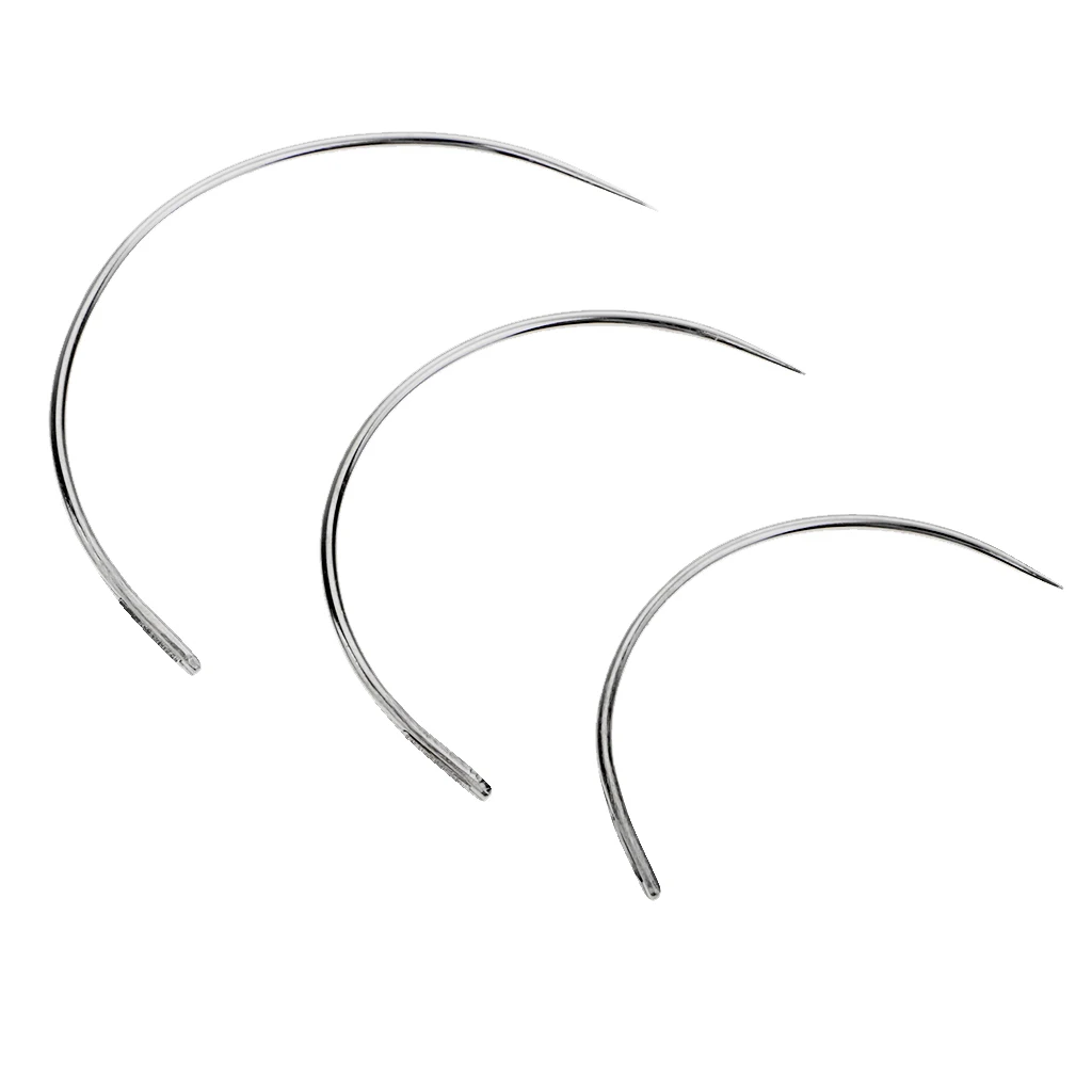 3 Pcs Bent Sewing Needle for Repair Canvas Upholstery Leather Sofa Carpet
