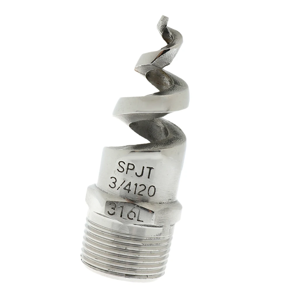 Spiral Cone Atomization Spray Nozzle 3/4 inch /Male/ 316L Stainless Steel 120 Degree Spiral Nozzle