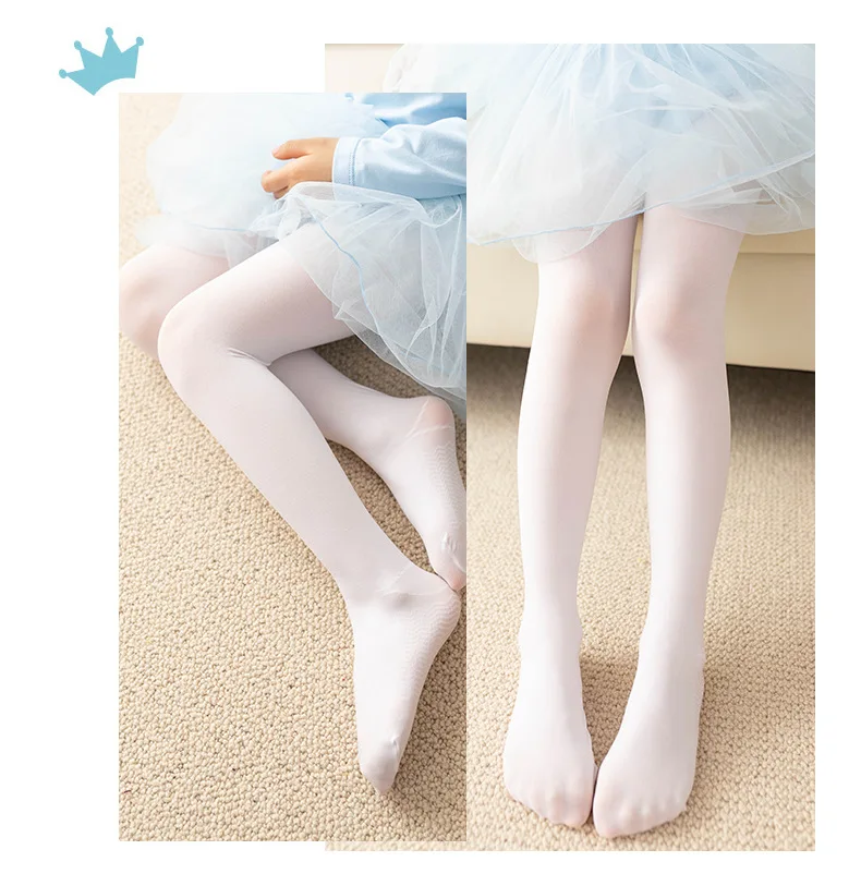

Kids Pantyhose 3-12Y Summer Spring Ballet Dance Tights for Girls Stocking Children Soft Velvet Solid White Pantyhose Stockings
