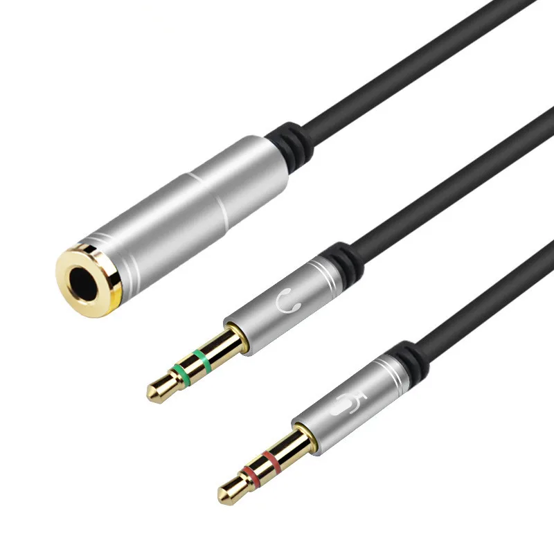 

3.5mm Jack Audio Cable Headphone Microphone Splitter 2Male to Female Extension Aux Cable Adapter for Latpop computer