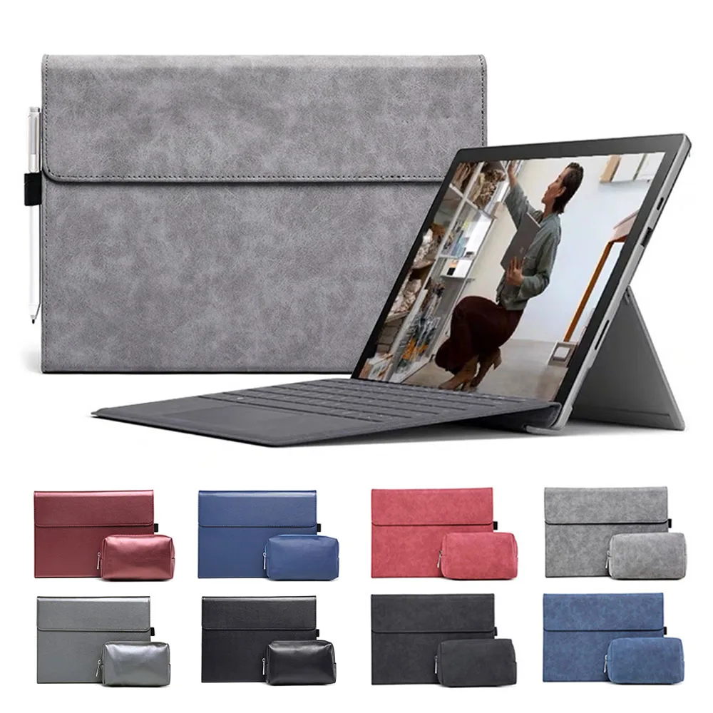 Flip Cover Leather Case For Microsoft Surface Pro 6 5 4 3 7 Plus X