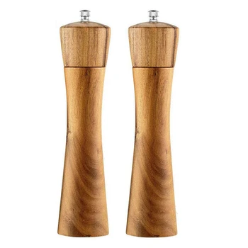 

Salt and Pepper Grinder Set Adjustable Salt Grinder Wood Pepper Grinder, Manual Salt and Pepper Grinder with Ceramic Core, Suita