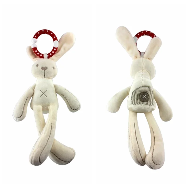 Cute Baby Crib Stroller Toy Rabbit Bunny Bear Soft Plush Infant Doll Mobile Bed Pram Kid Animal Hanging Ring Baby Rattles