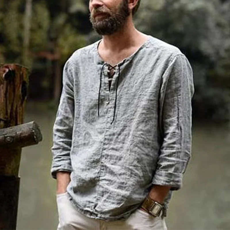 Men's shirt Camisa Summer long sleeve Cotton And Linen Male Blouse Top New Style Comfortable Men Beggar Shirt S-3XL | Мужская одежда