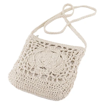 

ASDS-Women Messenger Bags Ins Hollow Out Woven Single Shoulder Crossbody Beach Casual Straw Bag For Women Girl Bags