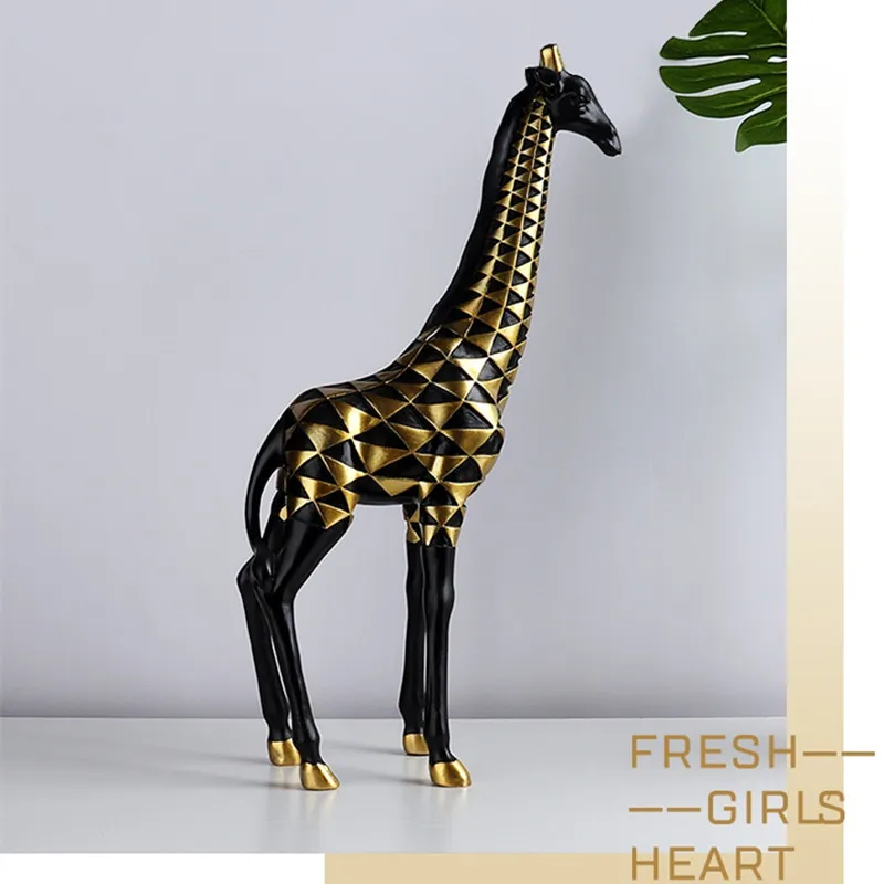 Luxuoso girafa arte escultura decoração abstrata arte