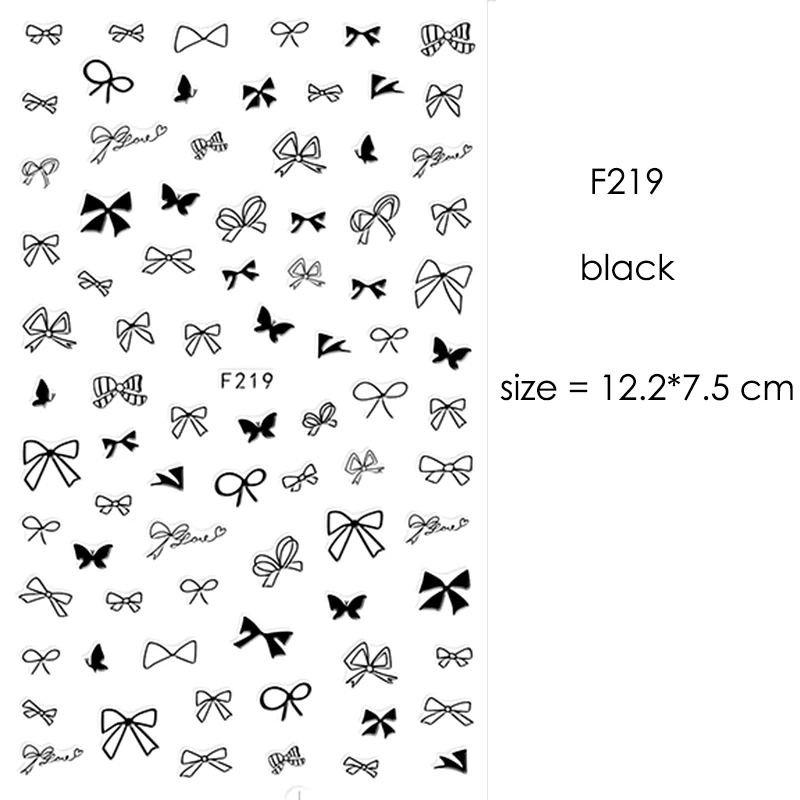 

FlorVida Silver Gold Flower Nail Art Sticker Bow Tie Feather Ring Geometry Designs Adhesive Stickers for Nail Art Beauty