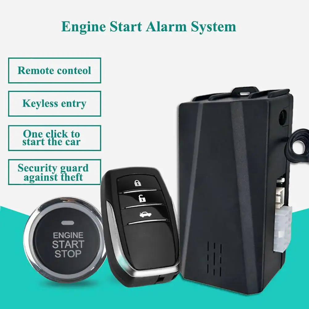 

12V Car SUV Keyless Entry Engine Start SUV Keyless Alarm System Push Button Remote Starter Stop Auto Car Accessories Tool