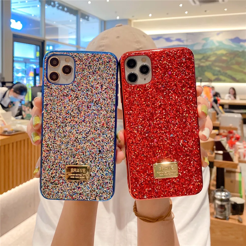 

Bling Glitter Phone Case For iPhone 12 11 Pro Max 12Mini X XR XSMax 7 8Plus Soft TPU Shockproof Protective Cover For Women Girls