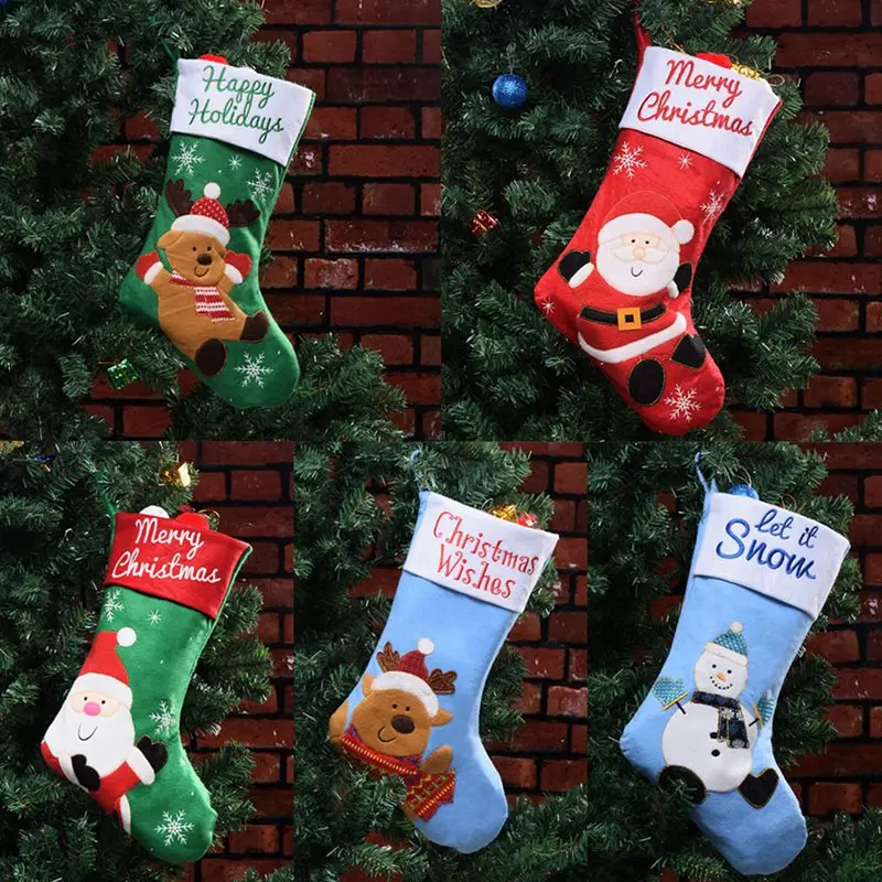 

Christmas Gift Bags New Year Cute Shape Christmas Boot Decoration Socks Ornament Party Xmas Decoration Socks Bag For Home