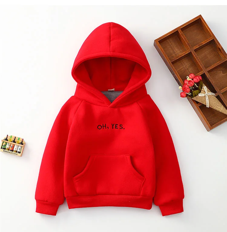 sweatshirt For Girls Children's Hoodies For Boys Red/Yellow/Green Pullover Thick Girls/Boys Sweater Kids Clothes DC125