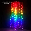 100% de LED de arco iris largo para baile Fans vientre danza accesorios de danza del vientre baile chino ventiladores LED 1pc/1 par con baterías ► Foto 3/6