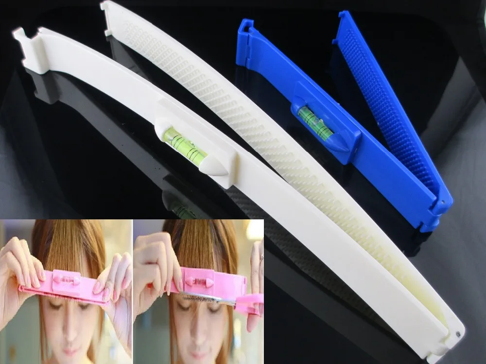 2pcs/set Fashion DIY Professional Bangs Hairtail Ruler Hair Cutting Clip Comb Hairstyle Typing Trim Tool Bangs Ruler Set
