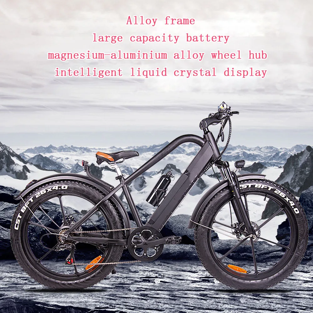 Top Mountain bike price electric fat bike 26 inch 48v 10ah power lithium battery 4.0 bicycle fat tire aluminum alloy e bike 1