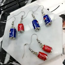 Южная Корея чистая красная с сережками новая Пепси бутылка кисточкой серьги длинные ретро серьги женские дикие студентов