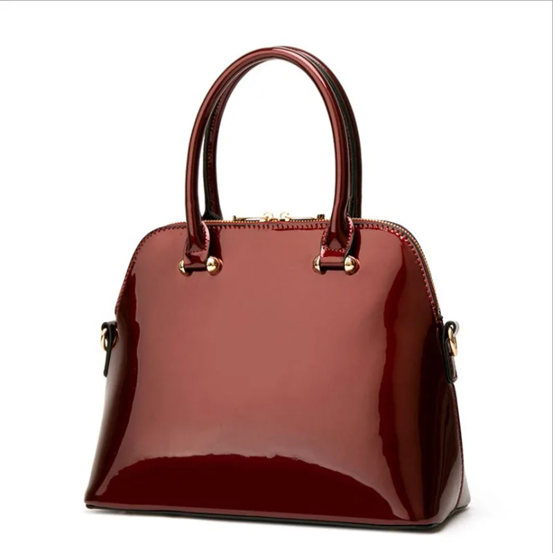 Лаковая сумка Европейская мода женские сумки для сумок из искусственной кожи мобильный телефон Дамский клатч женские сумки на плечо - Цвет: Wine Red