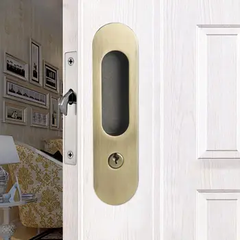 

Durable Zinc Alloy Invisible Door Sliding Gate Lock Handle Switch Practical Opener Entry With Keys Easy To Install