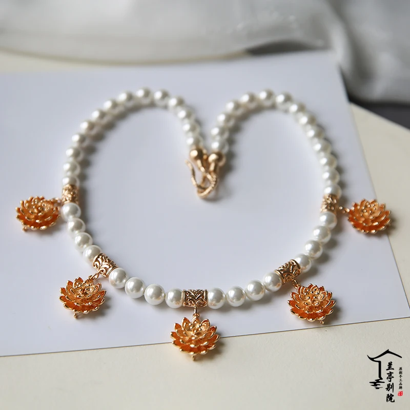 F necklace 1pc 8 видов конструкций Доу Kou Zhi кардамон ветви простой свежий ручной работы волос диадема, аксессуар для волос ханьфу, косплей украшения для волос - Цвет: F necklace 1pc