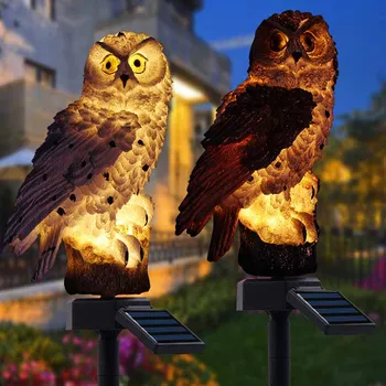 

Garden Decoration Solar Lights Owl Ornament Animal Bird Outdoor LED Decor Sculpture Outdoor Yard Garden Creative Solar Lamps
