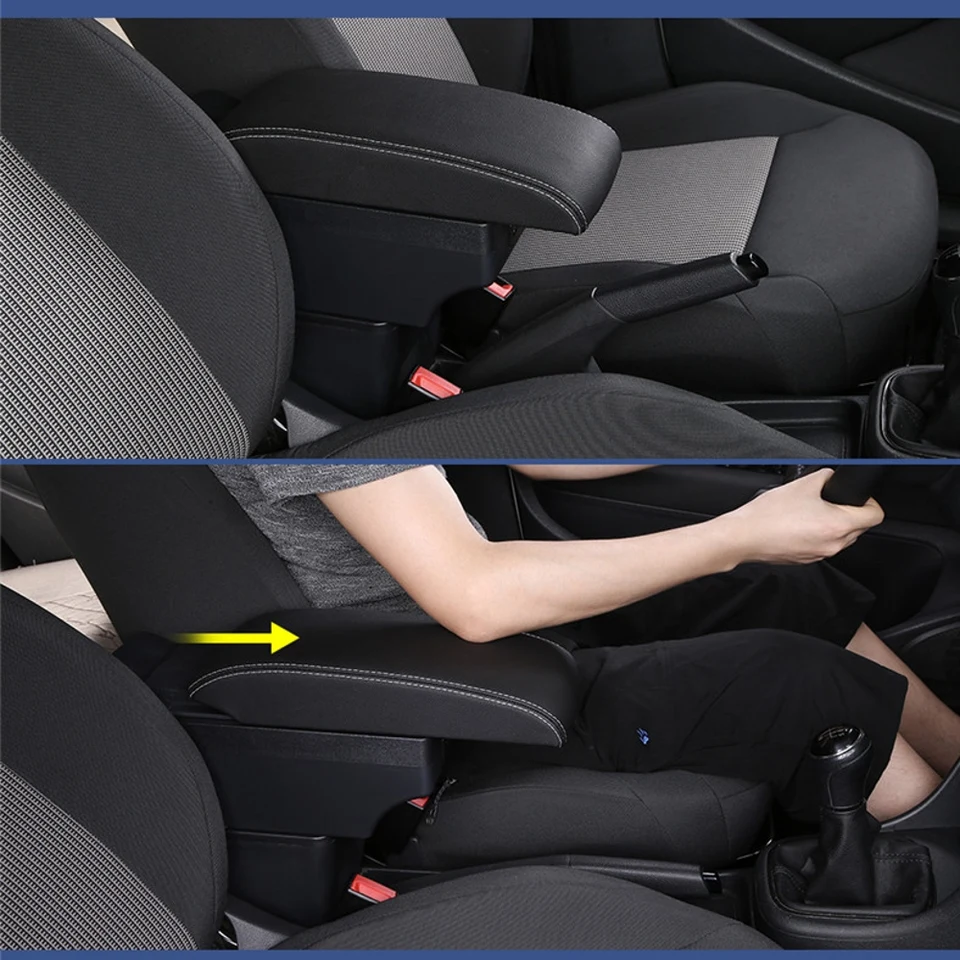 Rotatable Leather Centre Armrest Console Storage Box Car Accessories - View #7