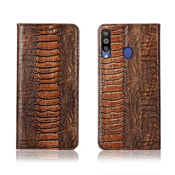 

Genuine real leahther ostrich foot pattern phone bag for Samsung Galaxy M30/Galaxy M30/Galaxy M10 flip case card slot holder