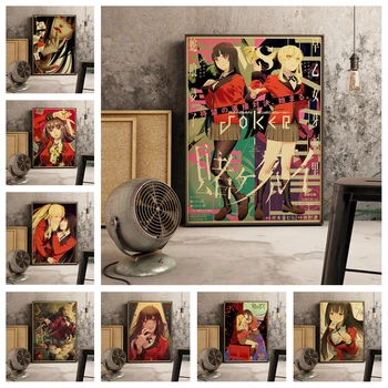 

Japanese Anime New Kakegurui Retro Art Decor Picture Quality Canvas Poster Living Cafe Sofa Wall Decor Painting Home Decor A970