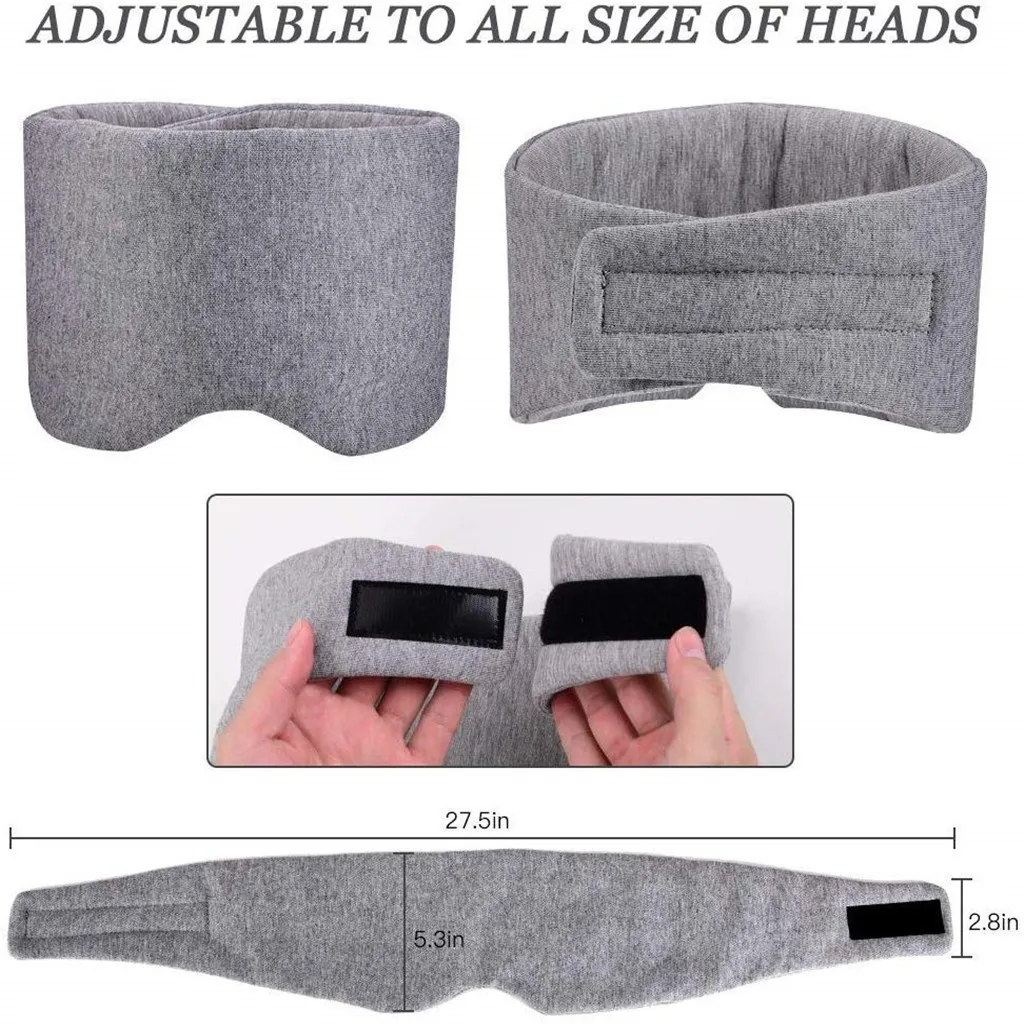 Регулируемое Sleep Aid Eye Mask Gray Sleeping Mask Защита глаз удобные и долговечные сна Очки для путешествий или дома Дек