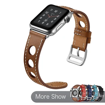 

For Apple Watch Series 5 4 Watchband 40 44mm Luxury Genuine Leather Watch Band Strap For iwatch Series 3 2 38/42mm Bracelet