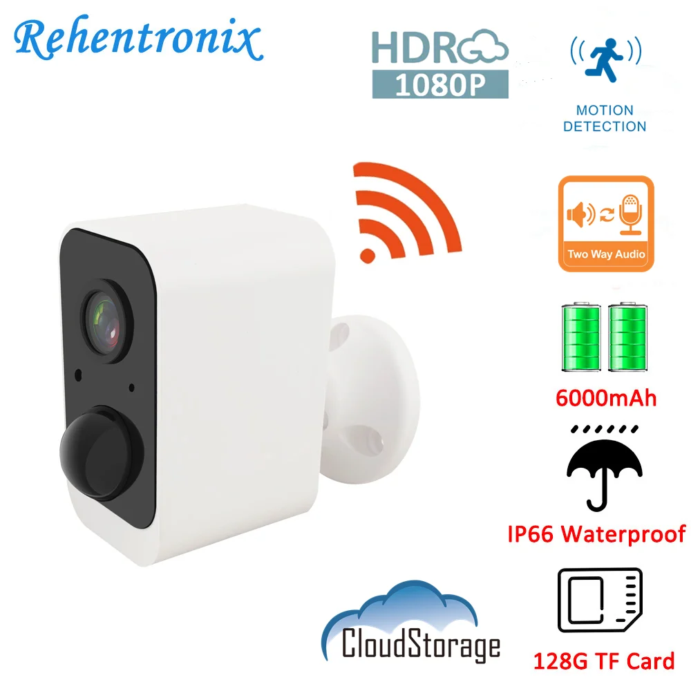 1080P Wi-Fi Камера открытый Батарея питание 6000 мАч встроенной FHD Беспроводной
