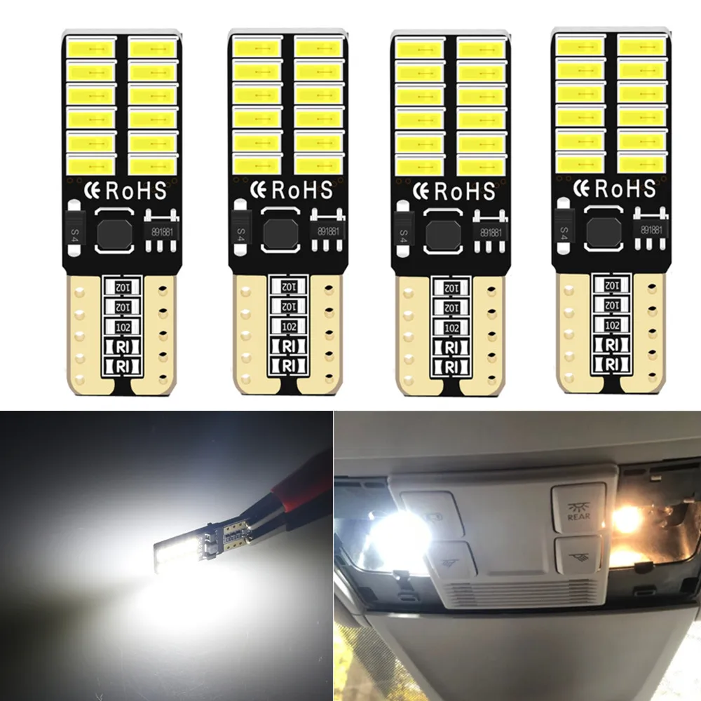 

4pcs T10 led W5W led bulbs led Car Interior Dome Light Trunk Lamp Parking Lights for Misubishi Outlander Lancer 10 9 Galant ASX