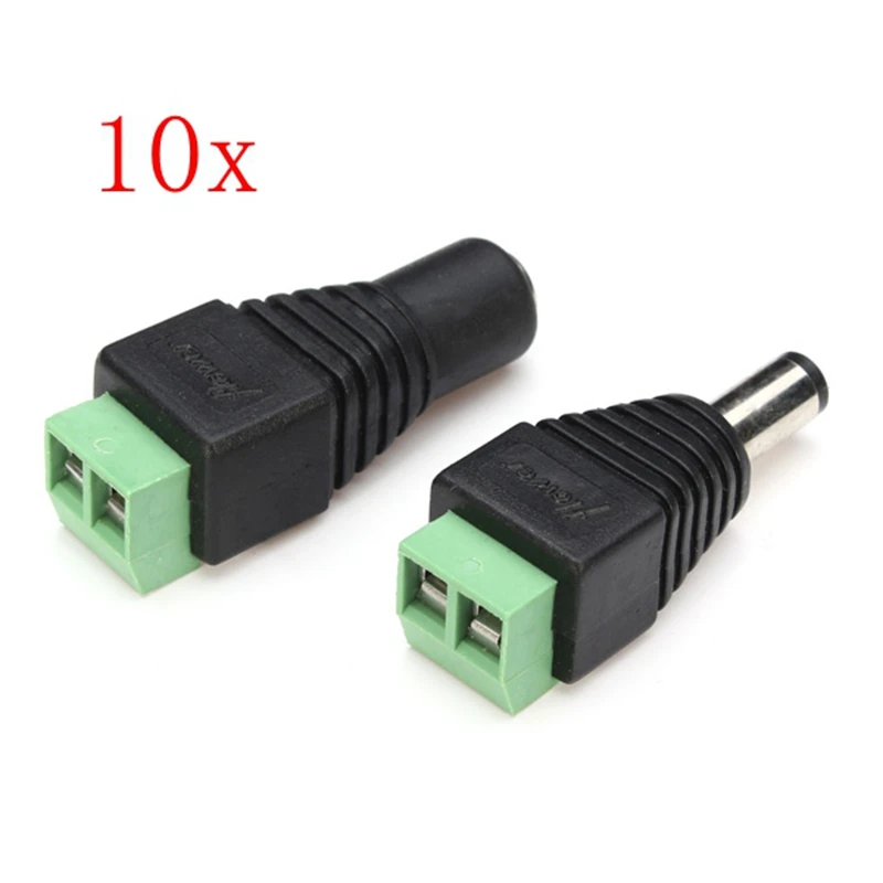 10 пара/лот 12V шт. штекер + гнездовой разъем постоянного тока 2 1*5 5 адаптера для