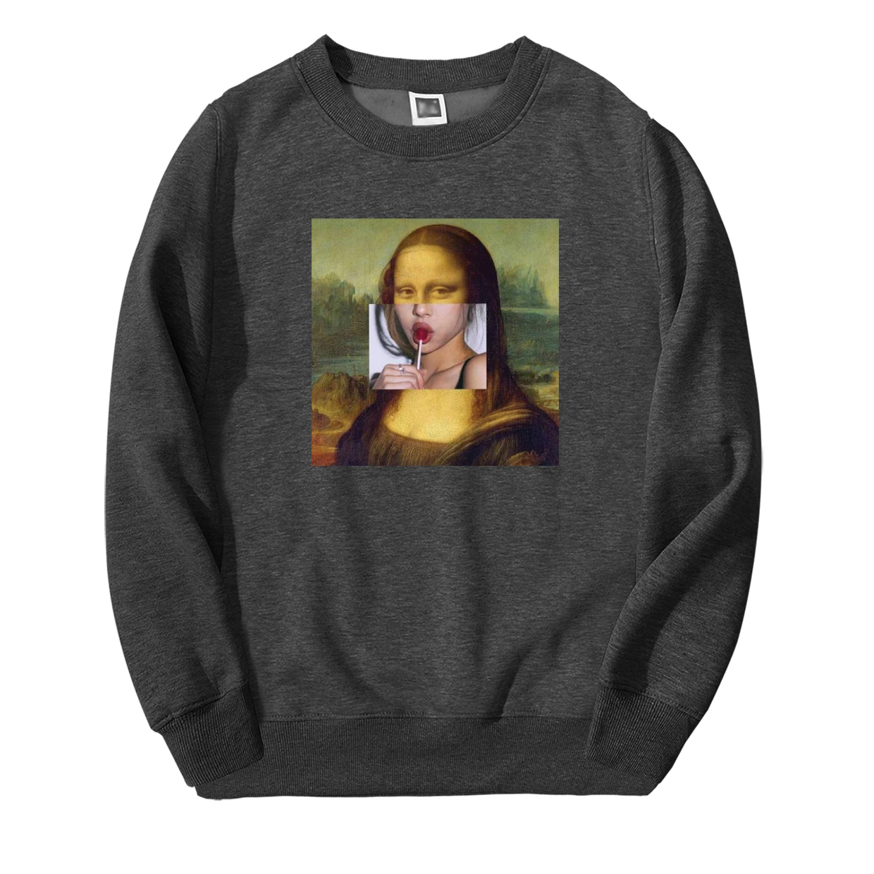 Забавная Толстовка Mona Lisa, толстовки с принтом, мужские толстовки с капюшоном, весна-зима, мужская толстовка с капюшоном, бодиутеплитель, фитнес модный спортивный костюм - Цвет: Dark Gray 6