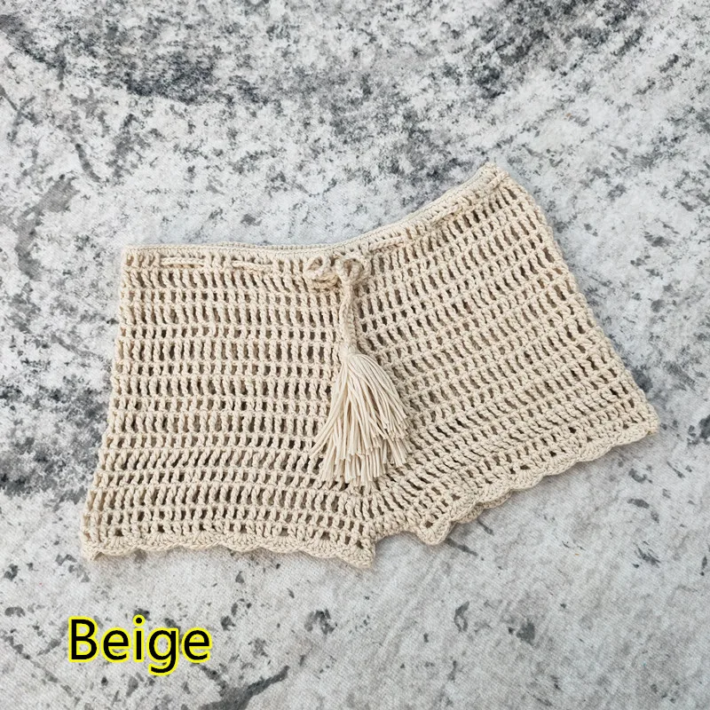 Women Bikini Bottom Women Swimsuit Bottoms 4 Color Handmade Crochet Shorts Bikini Bottom Beach Women Swimwear Tassel Hot Pants