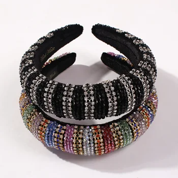 

Colorful Beaded Headband Handmade Crystal Rhinestone Hairband Hair Hoop Brida Bridesmaids Wedding Crowns Women Hair Accessories