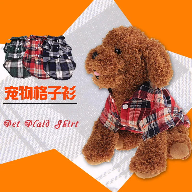 

2020 Fashion Plaid Pet Dog Clothes for Small Dogs Soft Cotton Cool T shirt Breathable Cat Vest Puppy Pets Clothing For Chihuahua