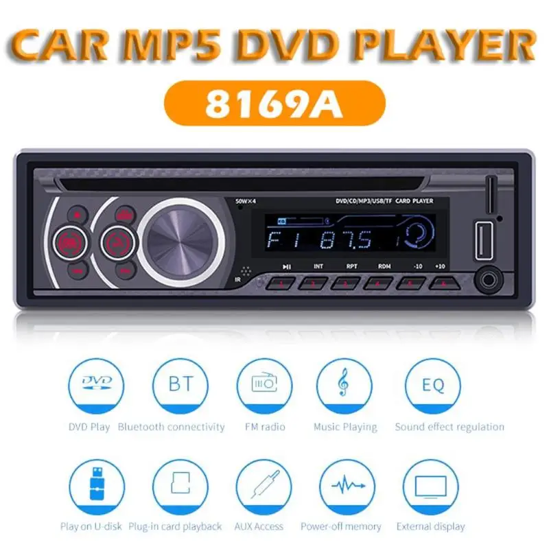 SWM 8169A Bluetooth автомобильный стерео CD VCD dvd-проигрыватель AUX USB FM радио головное устройство