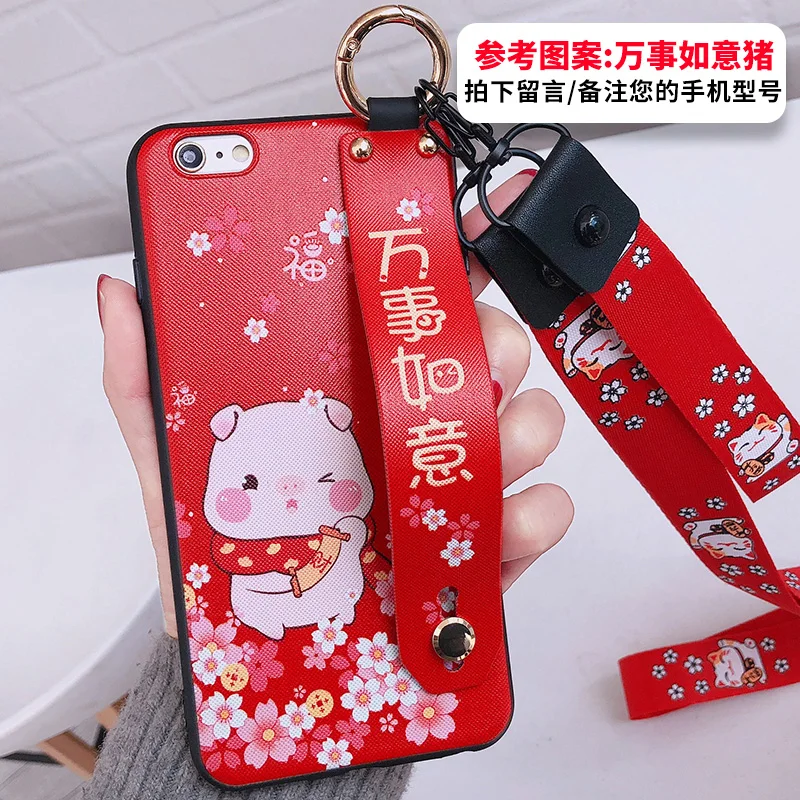 Для iPhone 11 Pro Max милый счастливый кот ремешок на запястье задняя крышка чехол для iPhone X XS Max XR 6 7 8plus Maneki Neko Shell+ tpy+ ремни