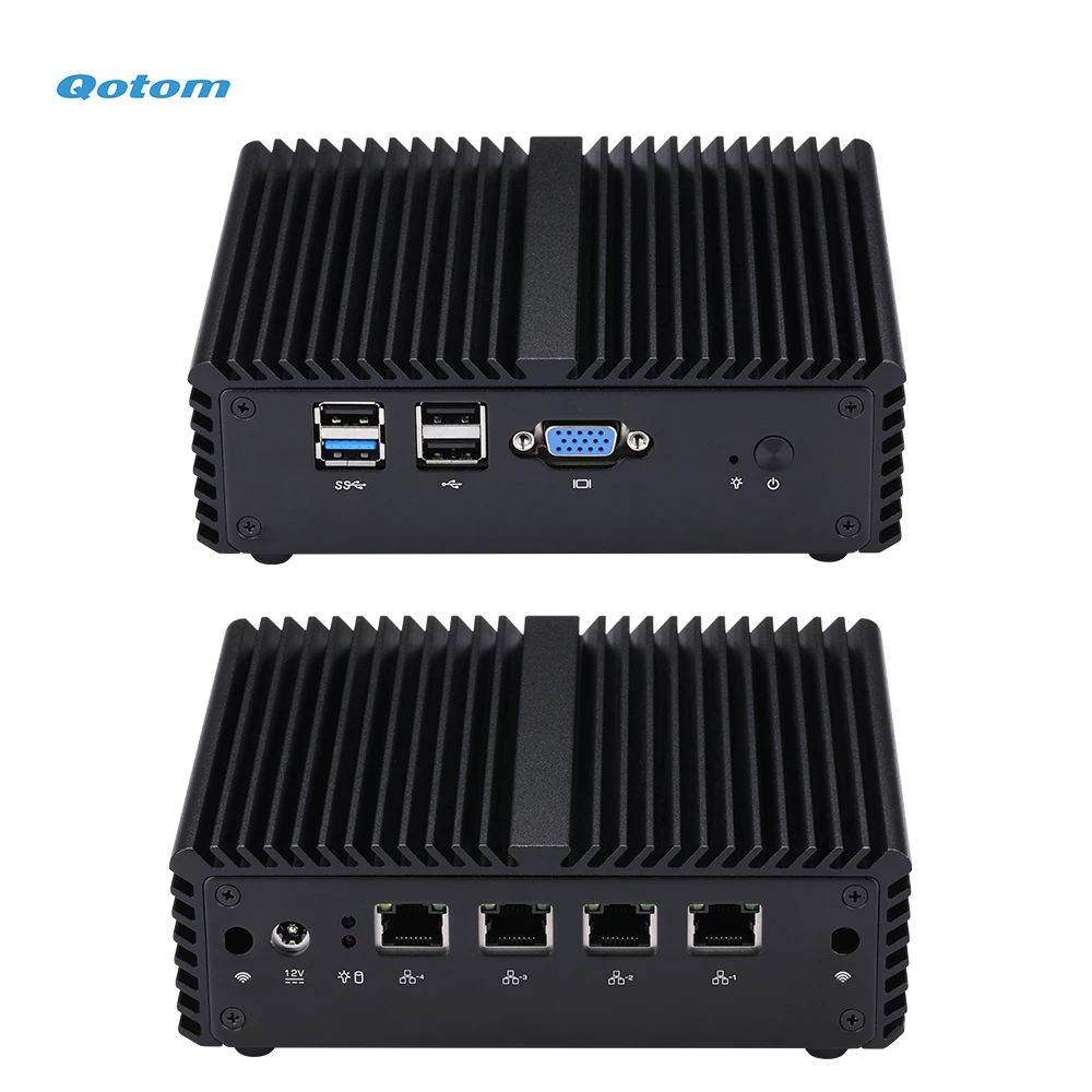Qotom Mini PC Q190G4N с 4 портами Gigabit lan для создания роутера безвентиляторный
