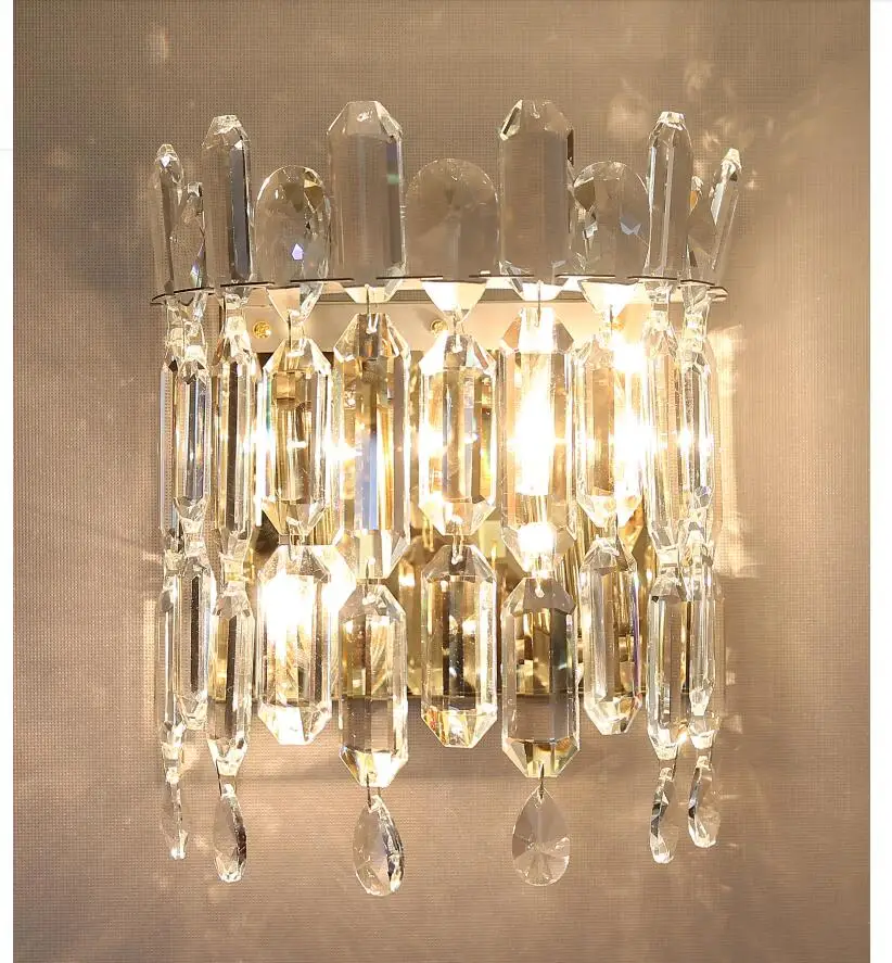 

Nordic Crystal Wall Lamp Bedroom Bedside Lamp Aisle Corridor Wall Lights W24cm H29cm Living Room Wall Sconce Lights Crystal Lamp