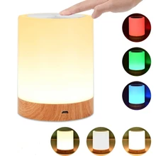 Inovador led controle de toque luz da noite indução dimmer lâmpada de cabeceira inteligente rgb cor mudança usb recarregável lâmpada noite