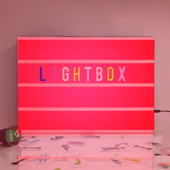 

A3 size Color Changing LED Cinematic Light Box with Letters symbols Battery Operated USB Cable for window advertising