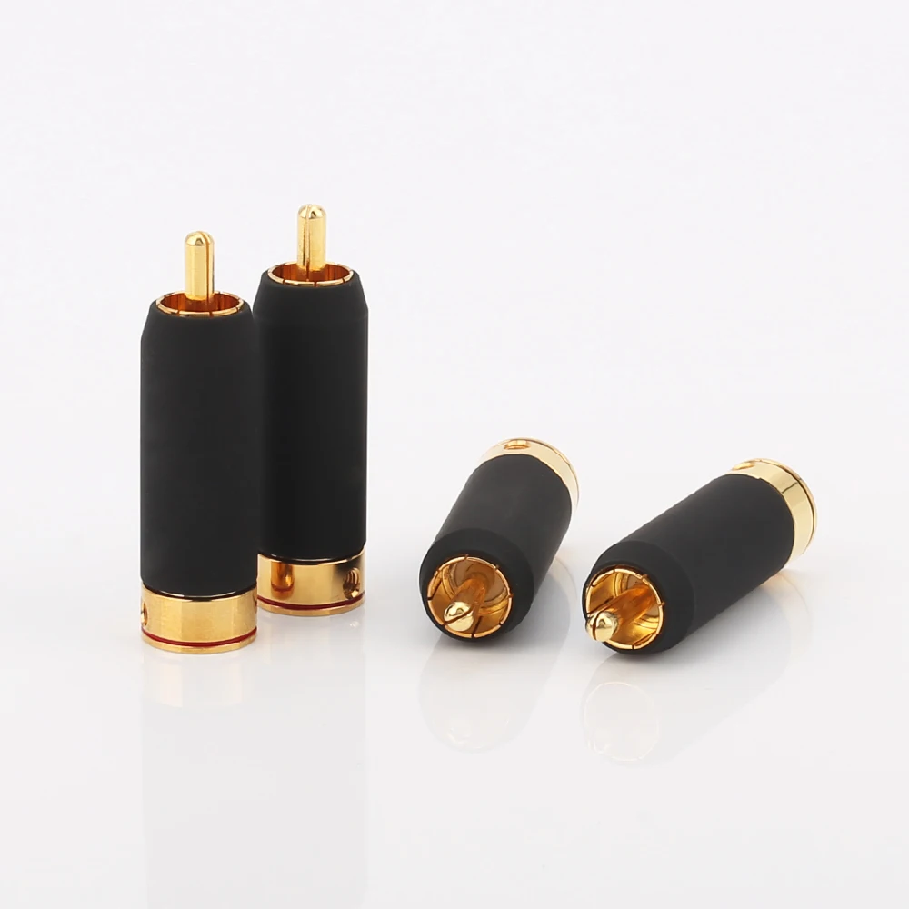 

4PCS R004 Audiocrast 24K Gold Plated PHONO RCA PLUGS DIY Audio Cable