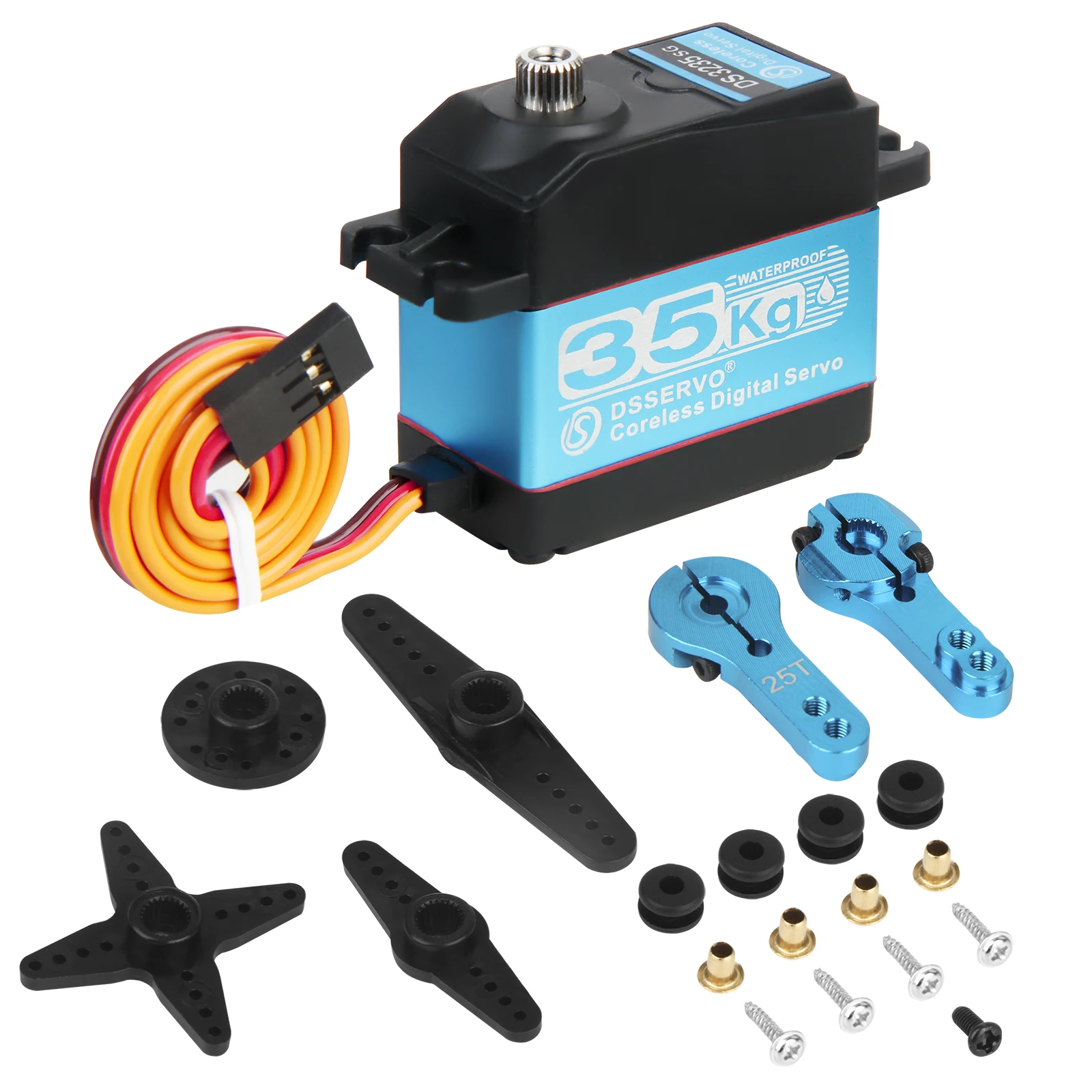 35KG Servo IP66 Waterproof High Torque Digital Servo for 1/10 1/8 RC Car RC Crawler Robot RC Boat