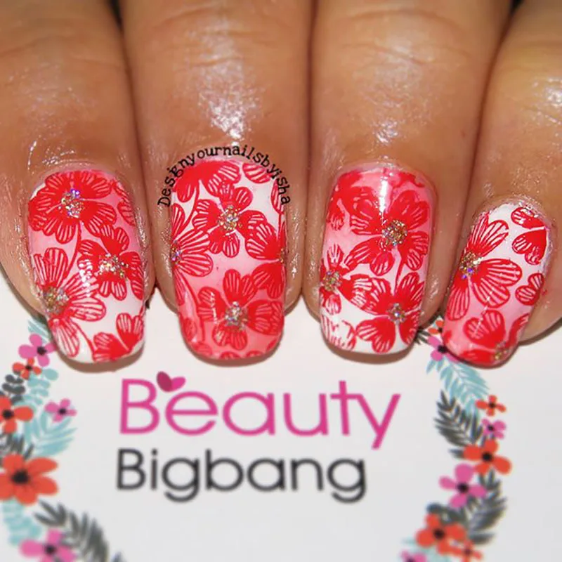 BeautyBigBang 1 шт. прямоугольные пластины для штамповки ногтей летние цветочные геометрические штампы для дизайна ногтей шаблон изображения пластины трафареты BBB XL-003