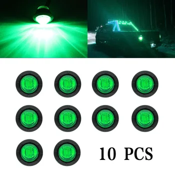 

10pcs DC12V LED 3/4" Round Side Marker Clearance Lamp Car Truck Trailer Mini Small Bullet Button Signal Lights Universal