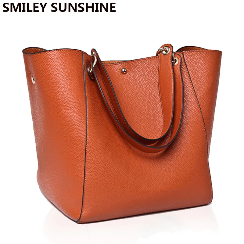 Brown Women Messenger Large Shoulder Bag Big Leather Bag Female Genuine Black Handbag Ladies Crossbody sac a main femme