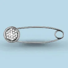 Серебряная булавка с фианитом AQUAMARINE 70482А