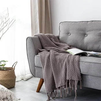 

Z Pattern Cotton Knitted Airable Blanket Office Blanket Sofa Blanket
