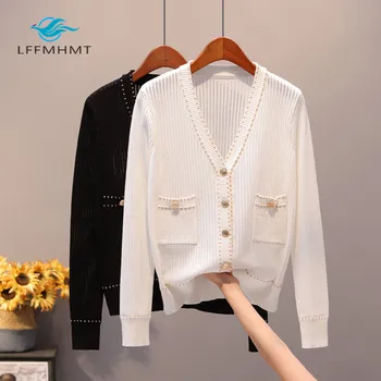

Women Spring And Autumn Fashion Brand Korea Style Loose Hollow Out Gold Short Sweater Female Casual Thin Open Stitch Sweaters